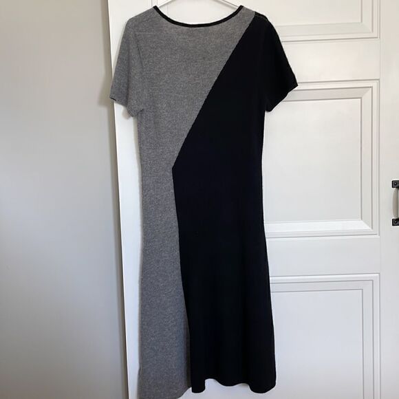 New Lusso Colorblock Cashmere Sweater Dress - Picture 4 of 5